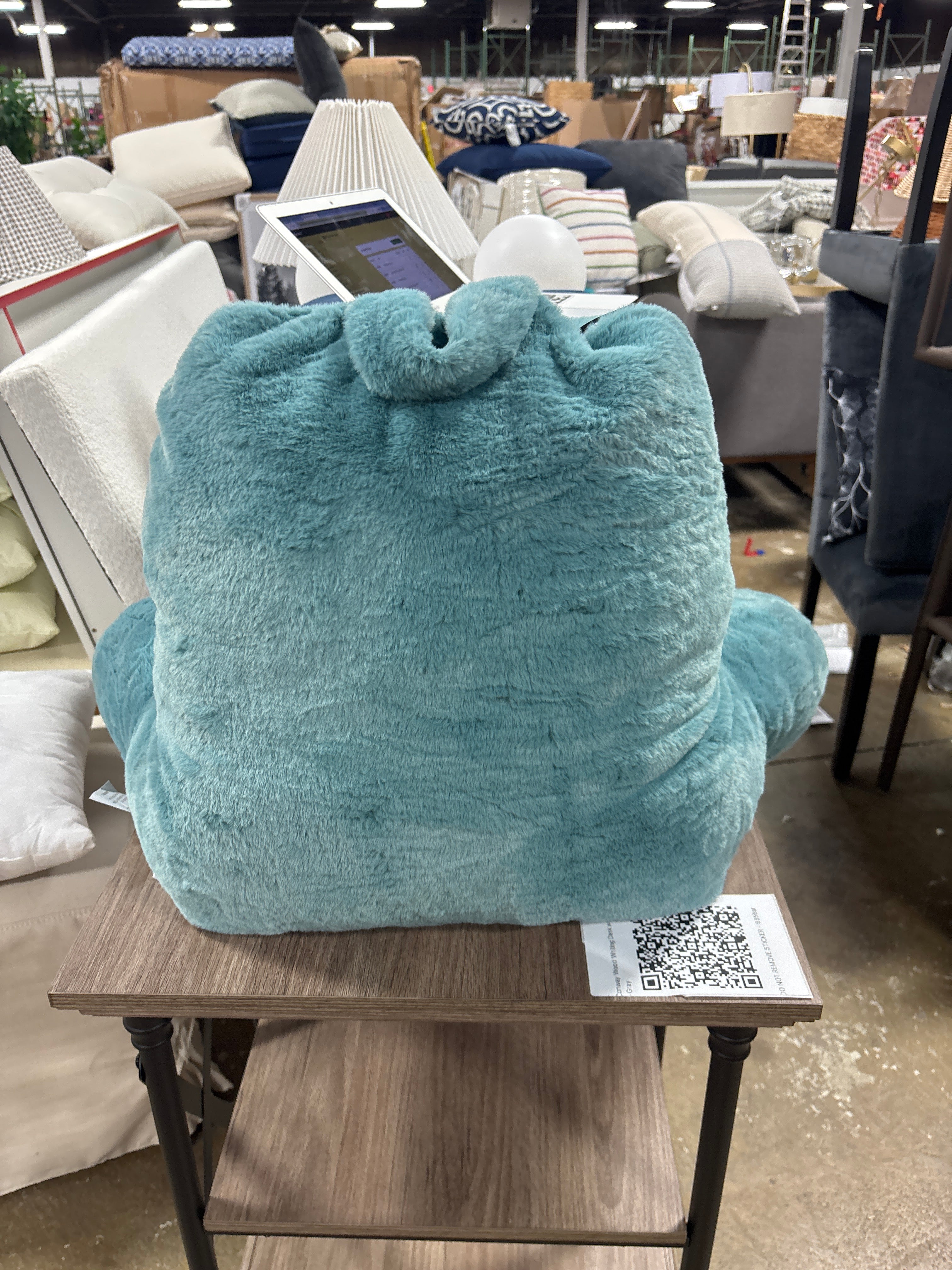 Milliard Reading Pillow with Shredded Memory Foam - Blue SHOWROOM ITEM