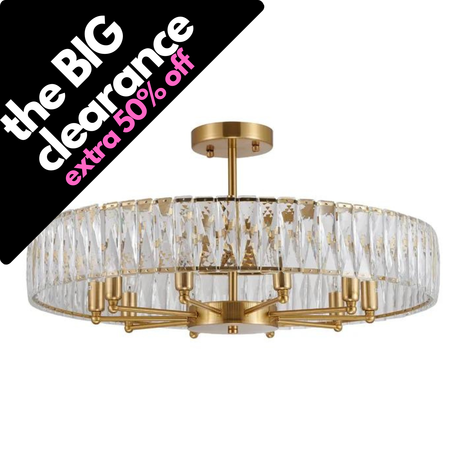 10 - Light Dimmable Drum Chandelier