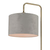 Barden Floor Lamp with Linen Shade - Brass Lamp w/Light Gray Velvet Shade