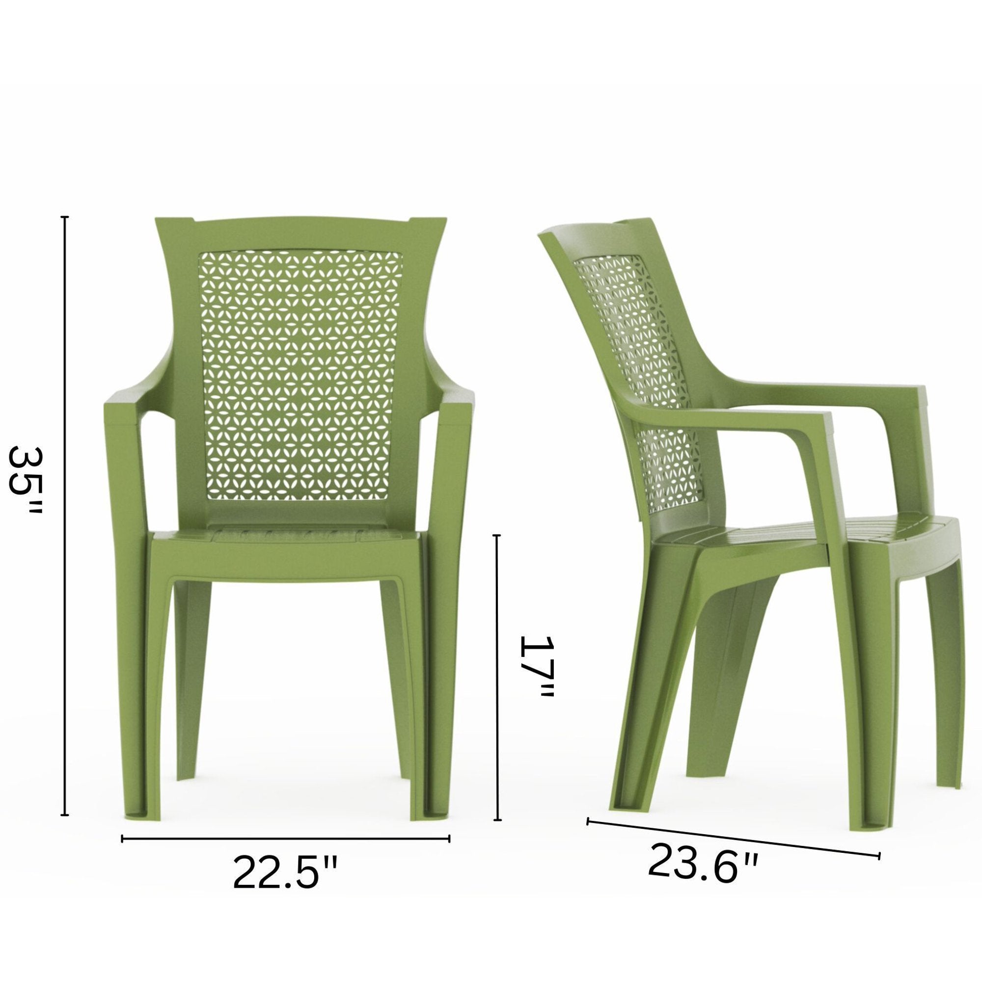 Mira Outdoor Patio Chairs (Set of 2), Green