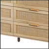 6-Drawers Rattan Storage Cabinet Rattan Drawer, Natural