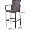 Stewart Outdoor Bar Stool, Set of 2, Brown