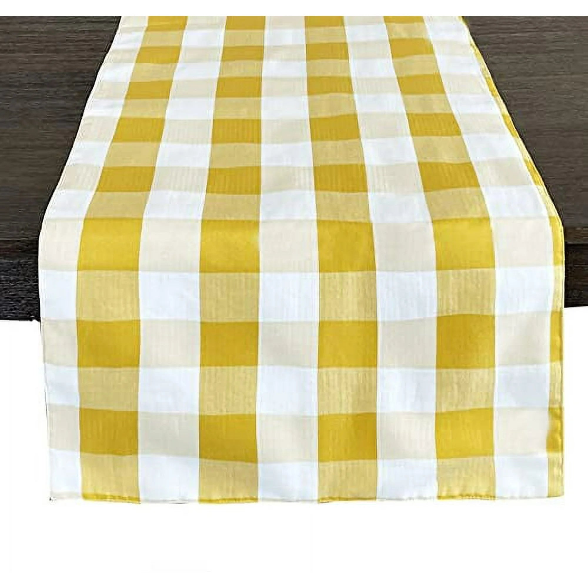Fennco Styles Classic Buffalo Check Cotton Blend Table Runner - Yellow Holiday