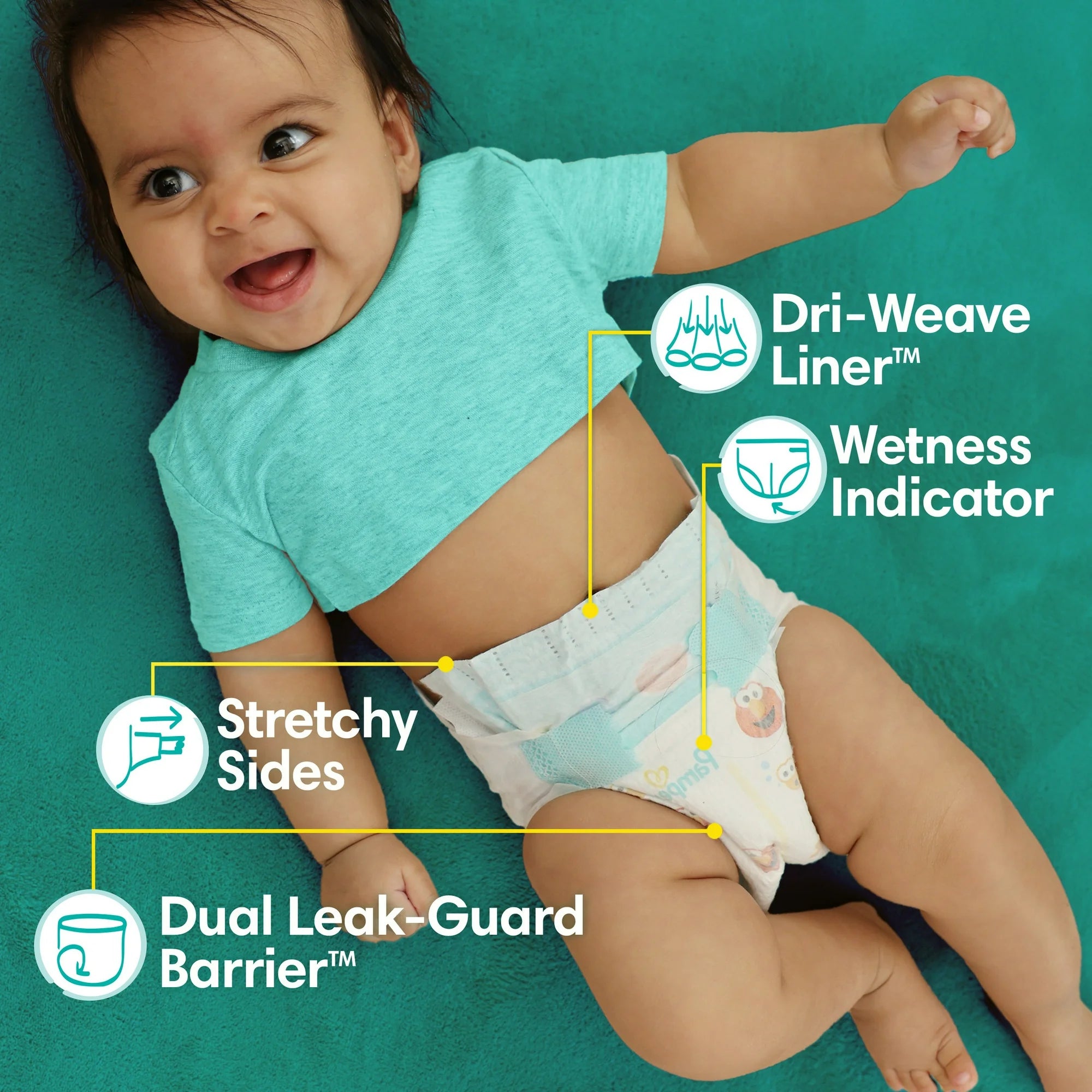 Baby Dry Diapers Size 2, 180 Count