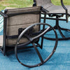 Black Swivel Padded Textilene Metal Outdoor Dining Chair with Wave Arms (2-Pack)