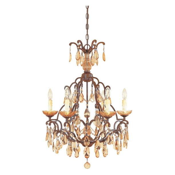 Bollo 6 Light Chandelier in Venetian Bronze Finish