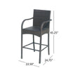 Cascada Outdoor Wicker Barstool Chair in Brown (Set of 2)