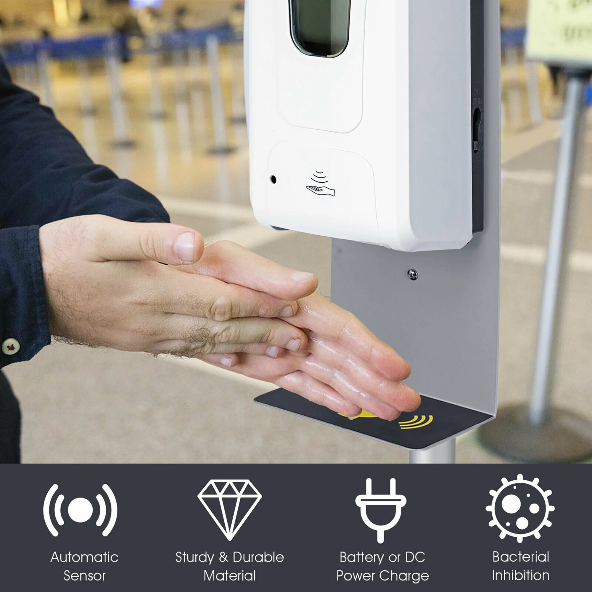 Automatic Soap Dispenser Touchless Sanitizing Station w/ Sign Board