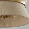 8-Light Patinaed Brass/ Bleached Natural Rope Woven Fabric Tapered String Drum Chandelier - Natural Ivory Rope