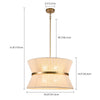 8-Light Patinaed Brass/ Bleached Natural Rope Woven Fabric Tapered String Drum Chandelier - Natural Ivory Rope