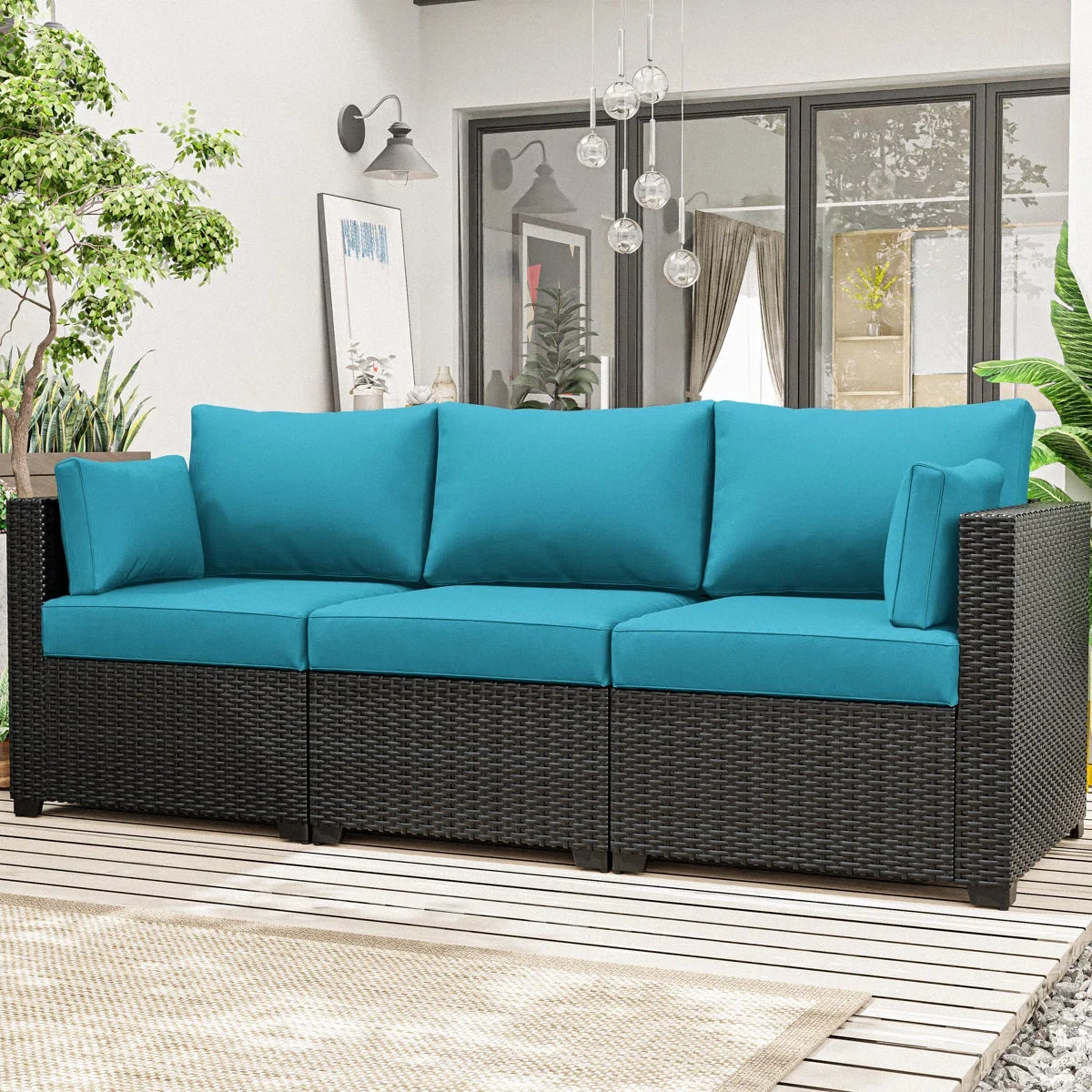 Outdoor Cushion Set Of 3 Seats, Covers Only