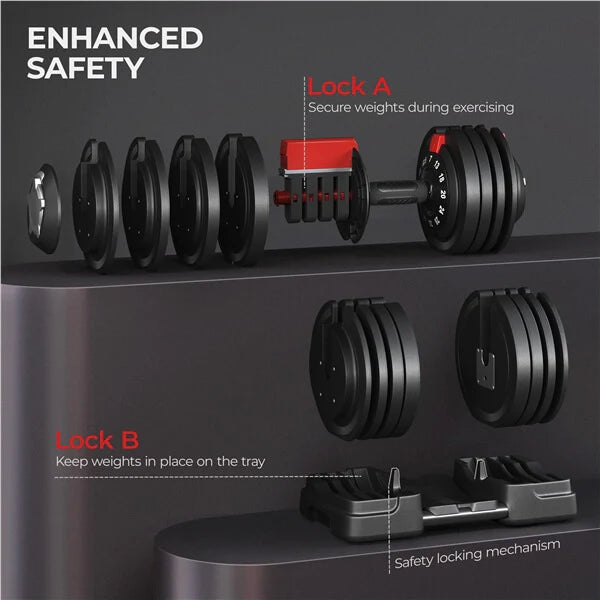 Adjustable Dumbbells Fast Adjust Dumbbell Weight Set