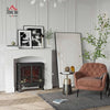 Modern Fireplace Mantel, Surround Mantels for Fireplace with Decorative Pattern Interior Width White