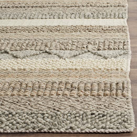 4' x 6' Beige Handmade Moroccan Boho Tribal Wool & Cotton Area Rug