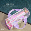 Soap Bubble Small Beach Tote - Iridescent with Crossbody Strap - Waterproof, Tip-Proof, Foldable & Washable