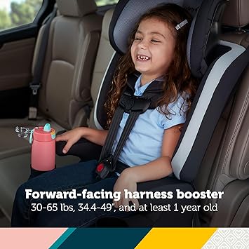 Boost-and-Go All-in-1 Harness Booster car seat, 3-in-1 Booster for Extended use: Forward-Facing Harness, high-Back Belt-Positioning Booster and Backless Booster, Dunes Edge