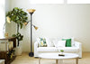 3 Light Floor Lamp with Scalloped Glass Shades, Restoration Bronze/Champagne
