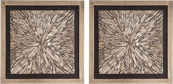 Bark Textured Wall Art Set of 2, Champagne