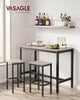 Bar Table Set, Bar Table with 2 Bar Stools, Dining table set, Kitchen Counter with Bar Chairs, Industrial for Kitchen, Living Room, Party Room, Greige and Black