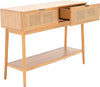 Baisley Natural 2-Drawer Lower Shelf Rattan Console Table