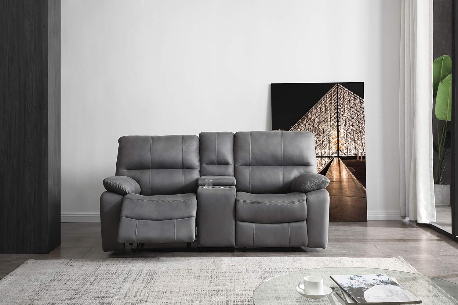 Betsy Furniture Microfiber Reclining Loveseat SHOWROOM ITEM