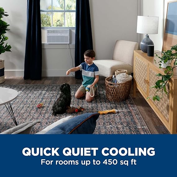 Window Air Conditioner 10000 BTU, Wi-Fi Enabled, Energy-Efficient Cooling for Medium Rooms, 10K BTU Window AC Unit with Easy Install Kit, Control Using Remote or Smartphone App