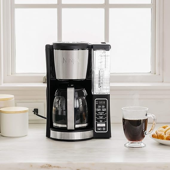 12-Cup Programmable Coffee Maker with Classic and Rich Brews, Water Reservoir, and Thermal Flavor Extraction, Black/Stainless Steel