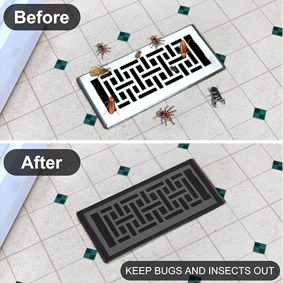 3Pack DIY Floor Vent Covers, PVC Magnetic Vent Covers Air Vent Screen Mesh AC Vent Mesh Cover Register Screen Cover for Floor Wall Ceiling Catch Debris Hair Insect