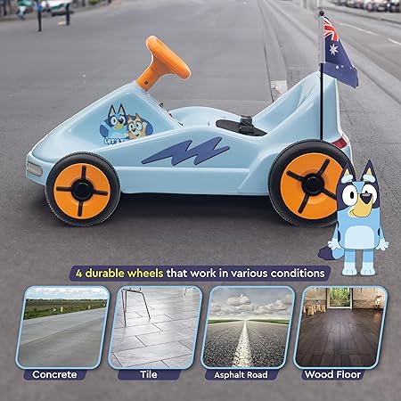 6V Electric Go Kart for Kids, Electric Ride-On Toy with Lights, MP3 Jack, Remote Control, Seat Belt, Durable PVC and Iron Construction, Rechargeable Battery
