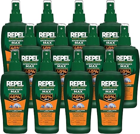 Insect Repellent Sportsmen Max Formula Spray Pump 40% DEET, 12-Pack ,Yellow,