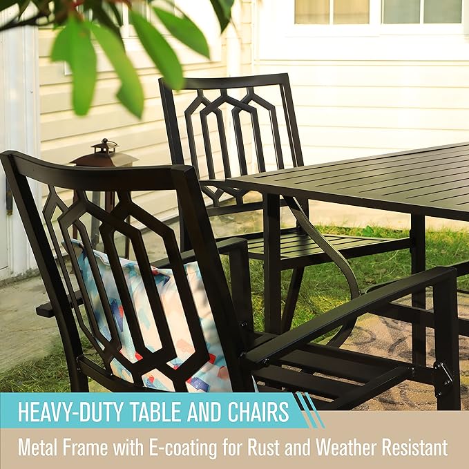 1-Piece Stackable Wrought Iron Patio Dining Chair