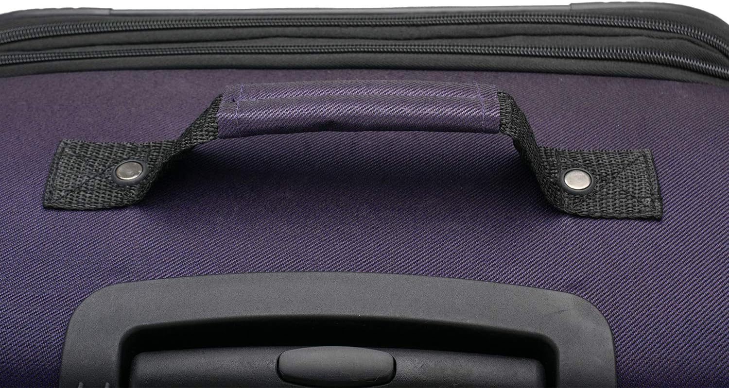 Aviron Bay Expandable Softside Luggage with Spinner Wheels, Purple, Carry-on