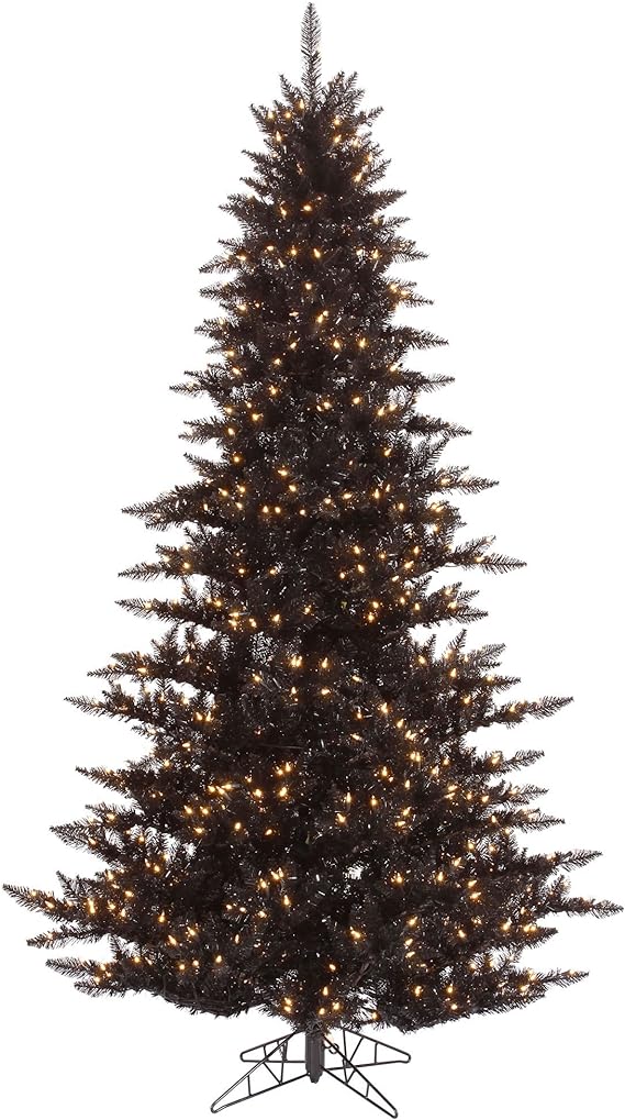 Black Fir Artificial Christmas Tree, Warm White Dura-lit LED Lights, Seasonal Indoor Home Decor