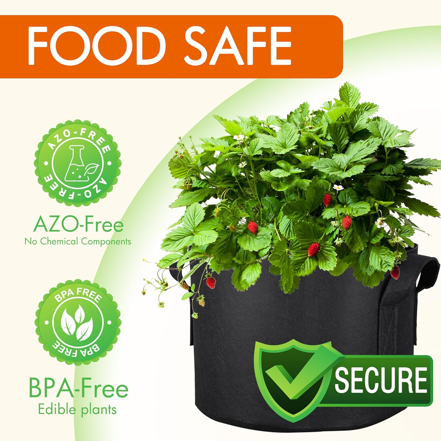6-Pack Grow Bags, Aeration Fabric Pots with Handles, Heavy Duty Cloth Pots for Plants