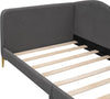 Twin Size Upholstered Daybed with Headboard and Armrest, Support Legs, Grey