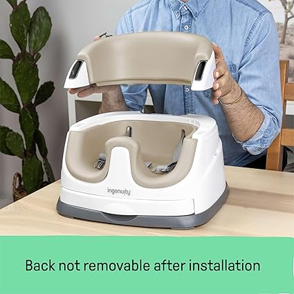 Baby Base 2-in-1 Booster Feeding and Floor Seat with Self-Storing Tray - Cashmere