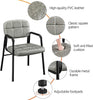 1-Piece Office Guest Reception Chairs Leather Waiting Room Executive Office Chair Ergonomic Upholstered Armchair with Metal Frame, Leather Seat, Gray