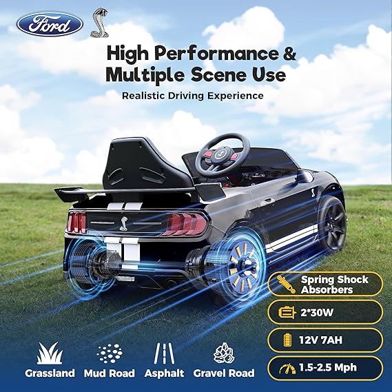 Licensed Ford Mustang Shelby Ride On Car, Electric Car w/Remote Control