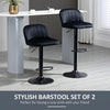 Adjustable Bar Stools 1-Piece, Velvet Counter Height Barstool, Upholstered Kitchen Stool with Swivel Seat, Steel Frame, Footrest