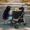 3-in-1 Pet Stroller, Portable Folding Dog Cat Stroller with Removable Car Seat Carrier, Adjustable Canopy, Zippered Mesh Entry and Storage Basket, Dog Stroller for Small or Sized Dogs
