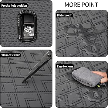 Cargo Mat & Backrest Mat for 2017-2025 Jeep Compass, Custom Fit PU Leather Cargo Liner and Rear Backrest Protector