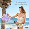 Soap Bubble Small Beach Tote - Iridescent with Crossbody Strap - Waterproof, Tip-Proof, Foldable & Washable