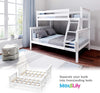 Bunk Bed Twin/Full with Ladder, Solid Wood