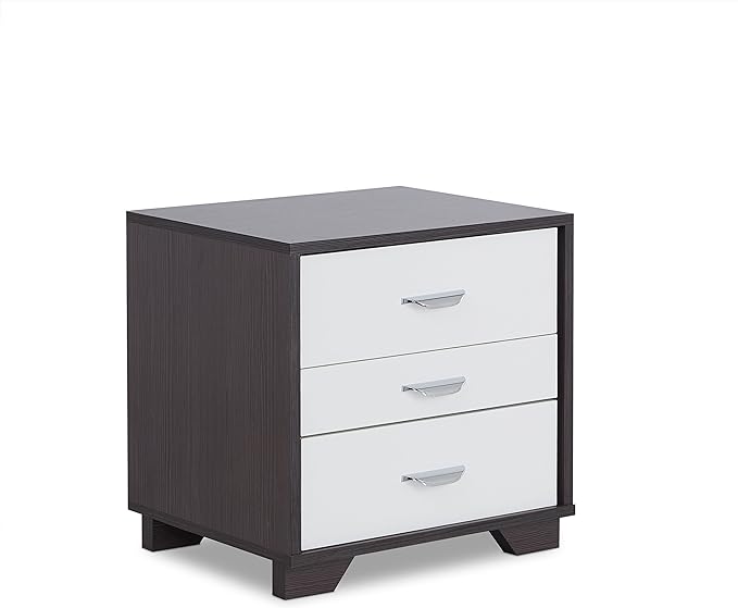 Eloy White and Espresso Nightstand