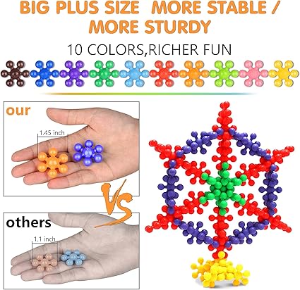 300 Pieces Building Blocks - A Great Kids STEM Toys Eductional Building Toys - Nfinite Creativity Puzzle Toys for Preschool Kids Boys and Girls