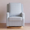 Crewe Recliner and Swivel Glider in Blue Gingham SHOWROOM ONLY ITEM