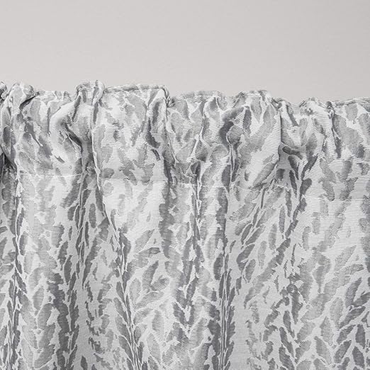 Peconic Light Filtering Back Tab Rod Pocket Curtain Panel Pair, Grey