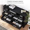 Black Dresser, Modern 7 Drawer, Large Wooden Chest with 5 Solid Wood Legs, Metal Handles, Wide Double