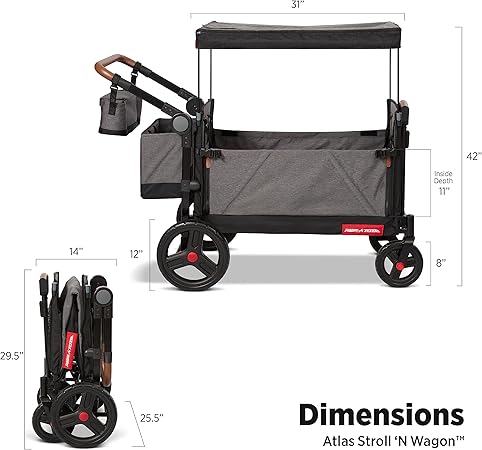Atlas Stroll N Wagon, Folding Wagon - Gray