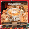 Chafing Dishes for Buffet with Glass Lid & Lid Holder - Set of 3